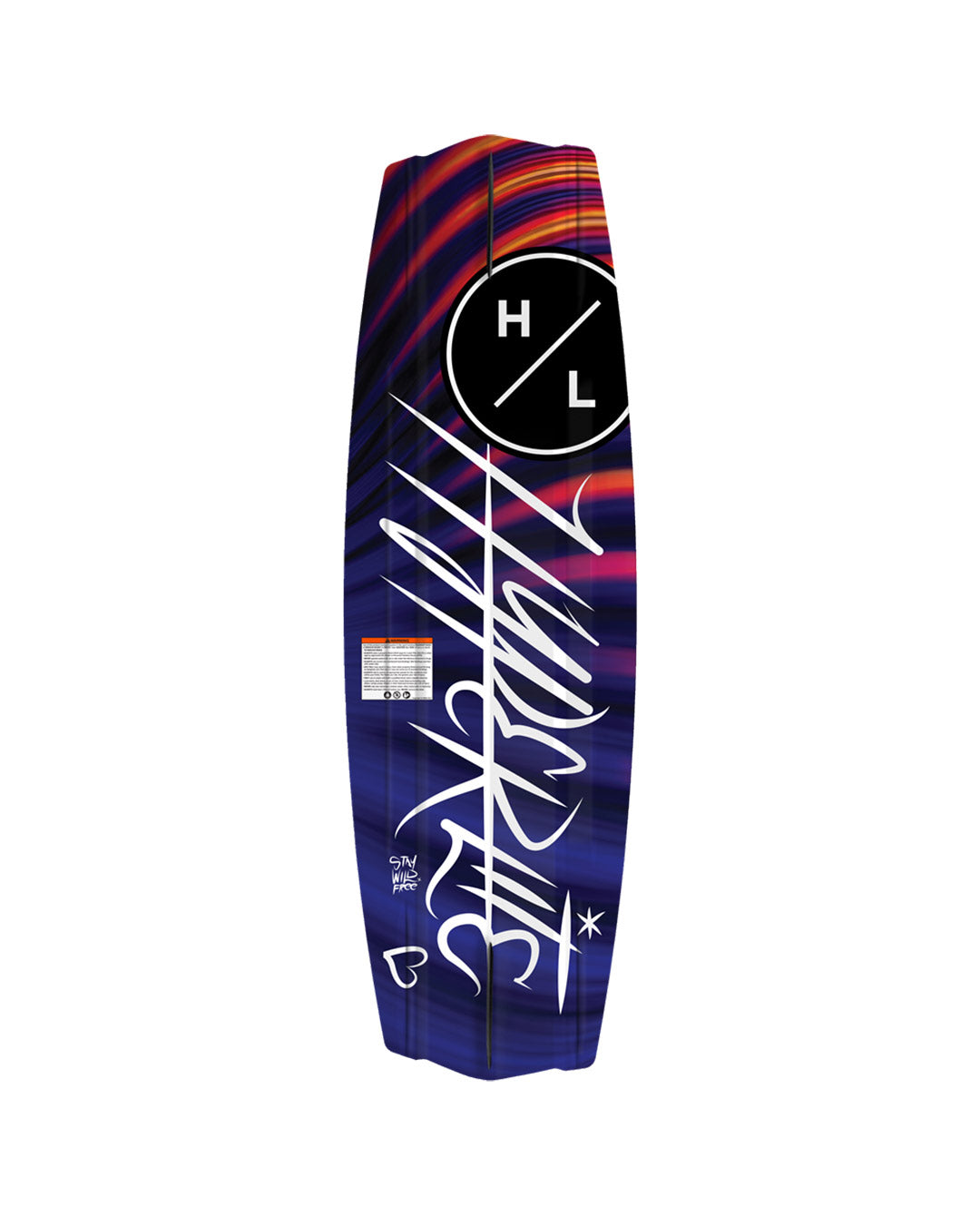 Colourful wakeboard with 'Hyperlite' brand logo on a white background