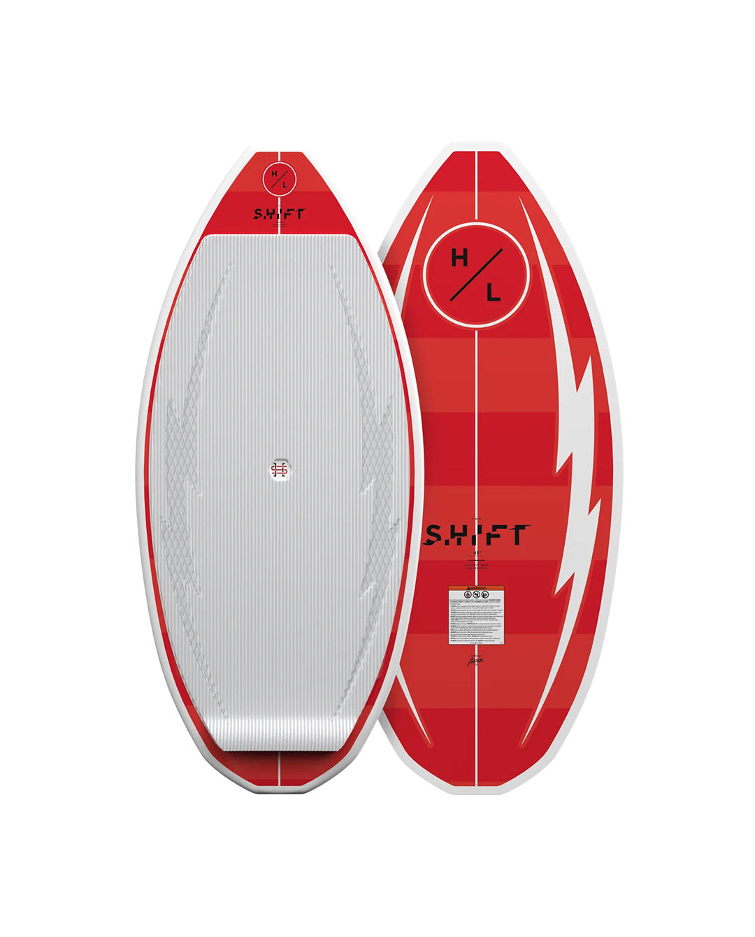 Red and white wakesurfer with 'SWIFT' branding on a white background