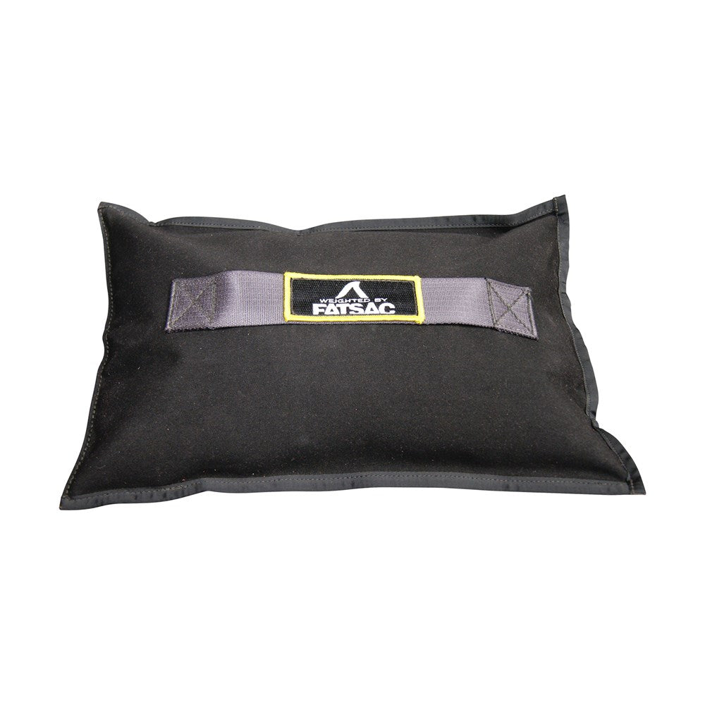 Black lead weight bag with carry handele and Fatsac brand logo on a white background