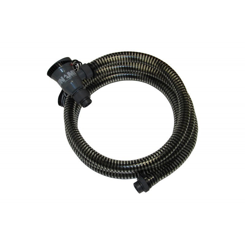Water pump with Black and gray hose with connectors on a white background