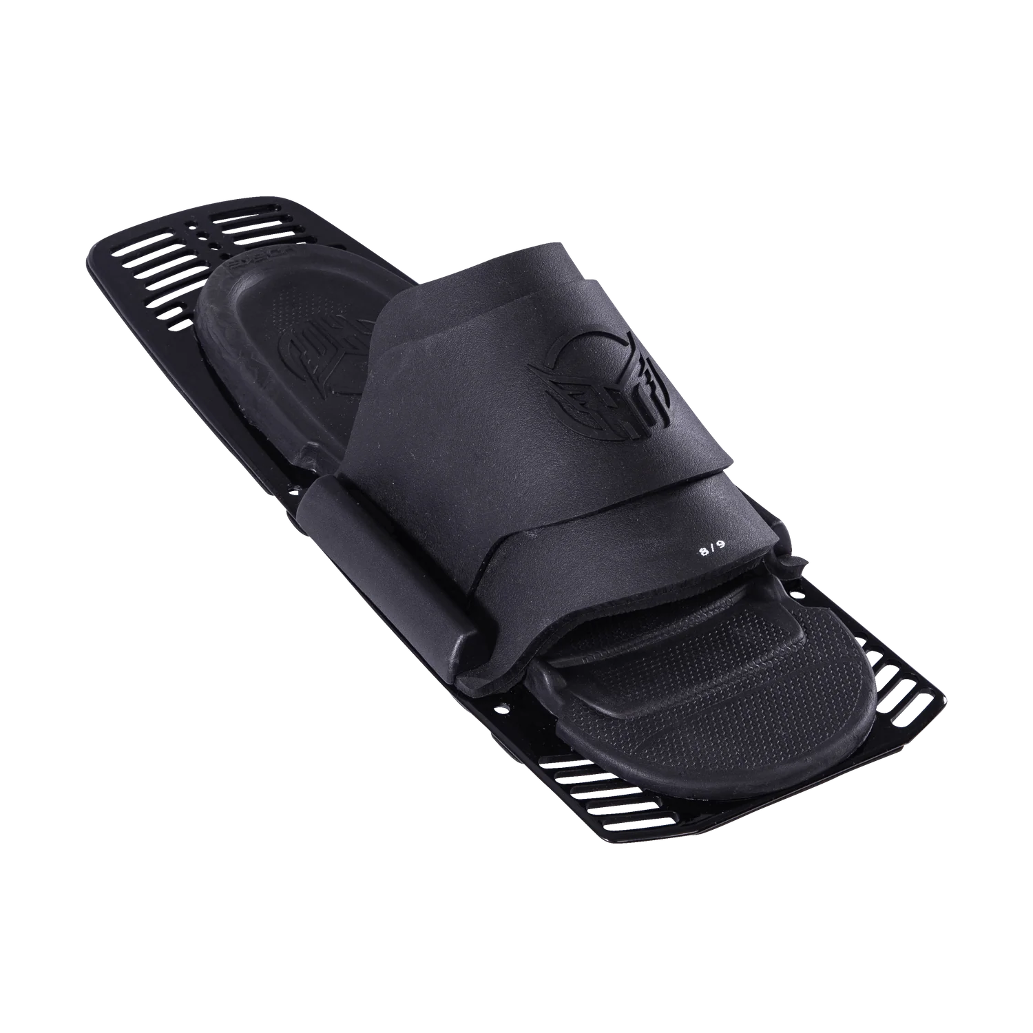 HO Sports Stance adjustable rear toe plate. All black with small size print in white on a black background