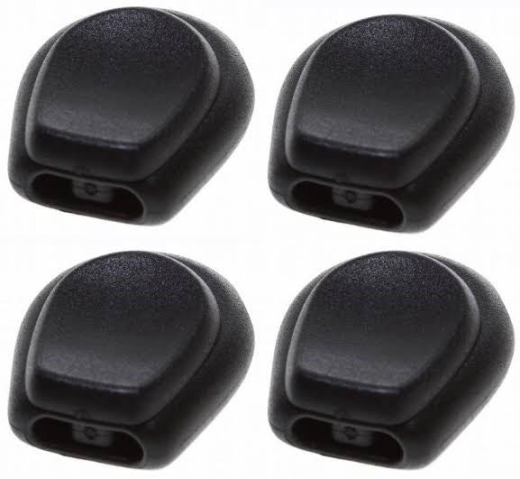 4 black Hyperlite lace locks on  white background