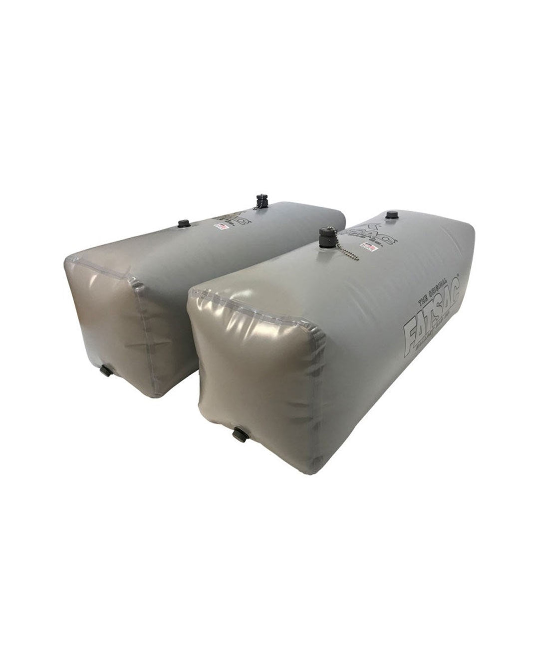 Two gray water weight bags on a white background with 'Fatsac' branding