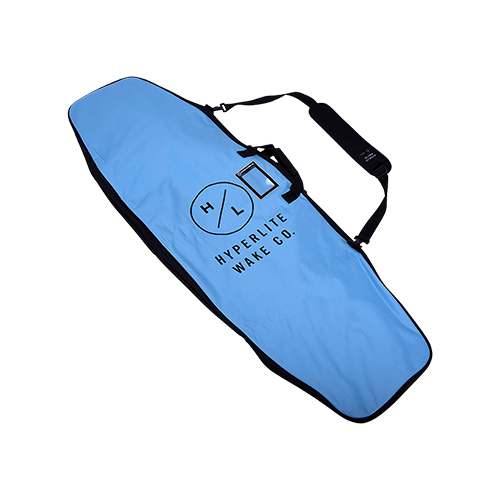 Blue board bag with Hyperlite Wake Co. logo on a white background