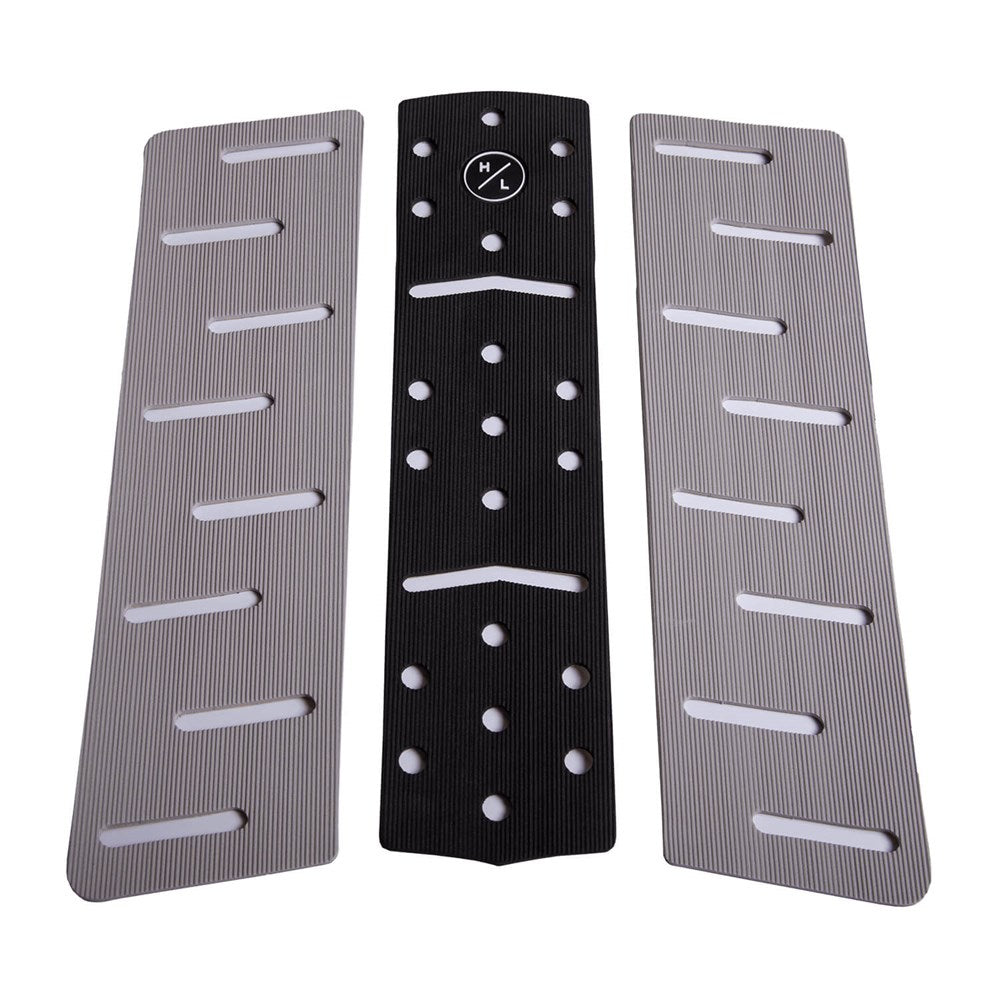 Black and Grey grip pad for wakesurfers with white 'Hyperlite' branding on a white background 