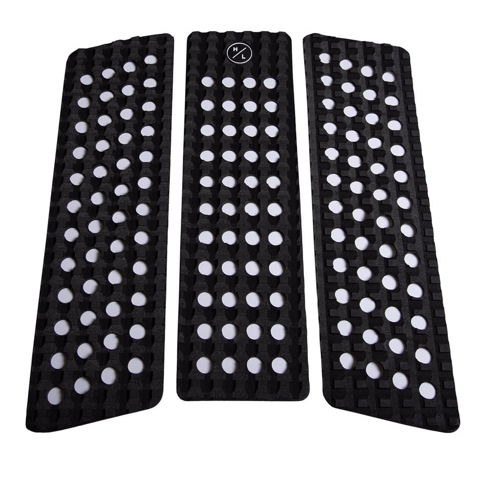 Black grip pad for wakesurfers with white 'Hyperlite' branding on a white background 